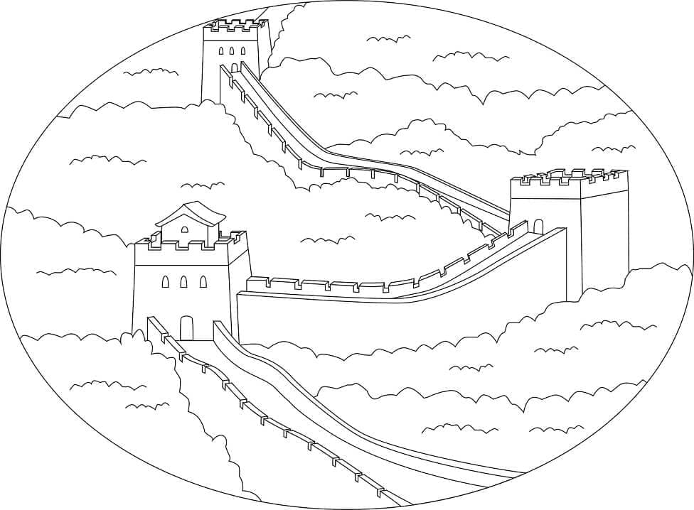 Muraille de Chine 2 coloring page
