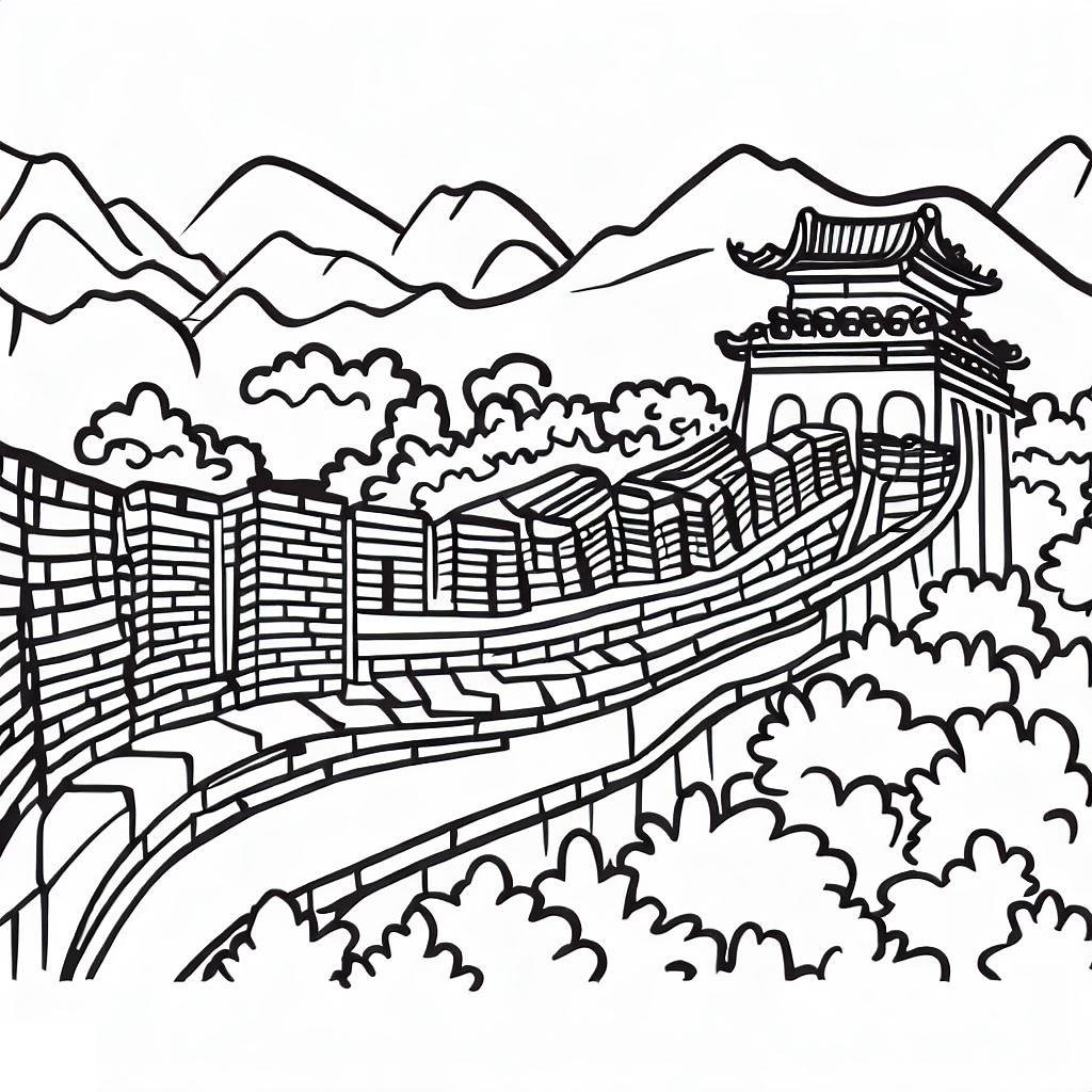 Muraille de Chine 6 coloring page