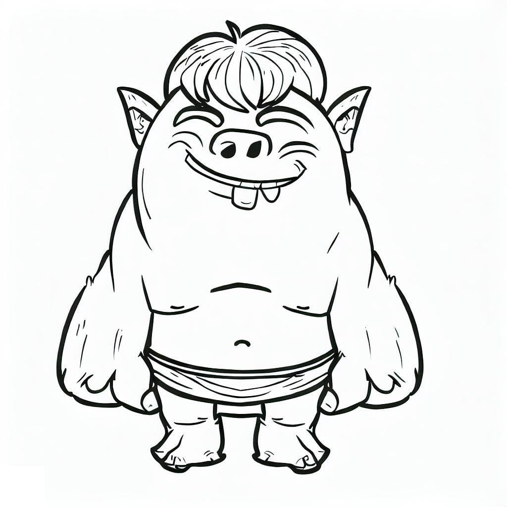 Ogre Souriant coloring page
