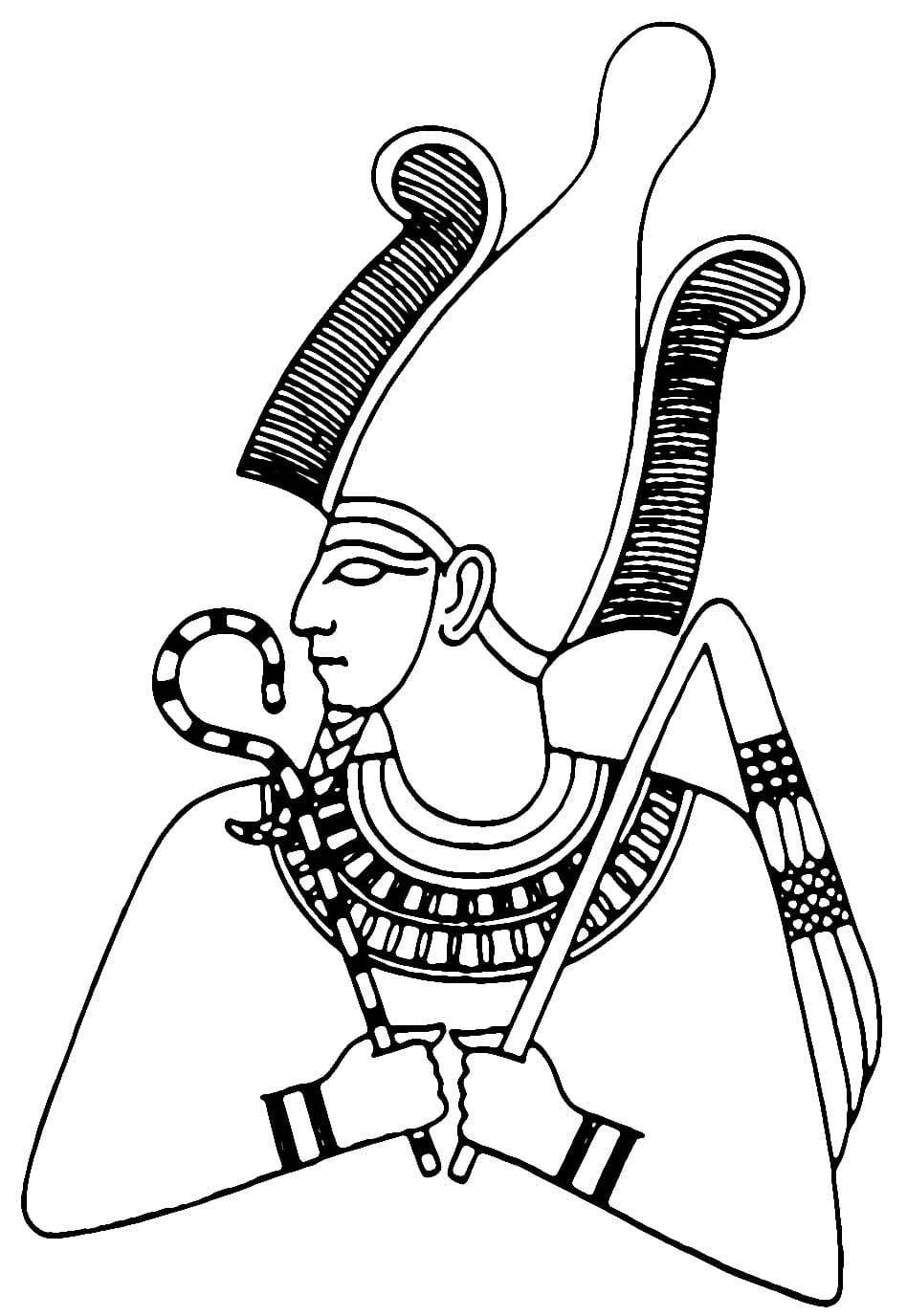 Coloriage Osiris, le Dieu Égyptien