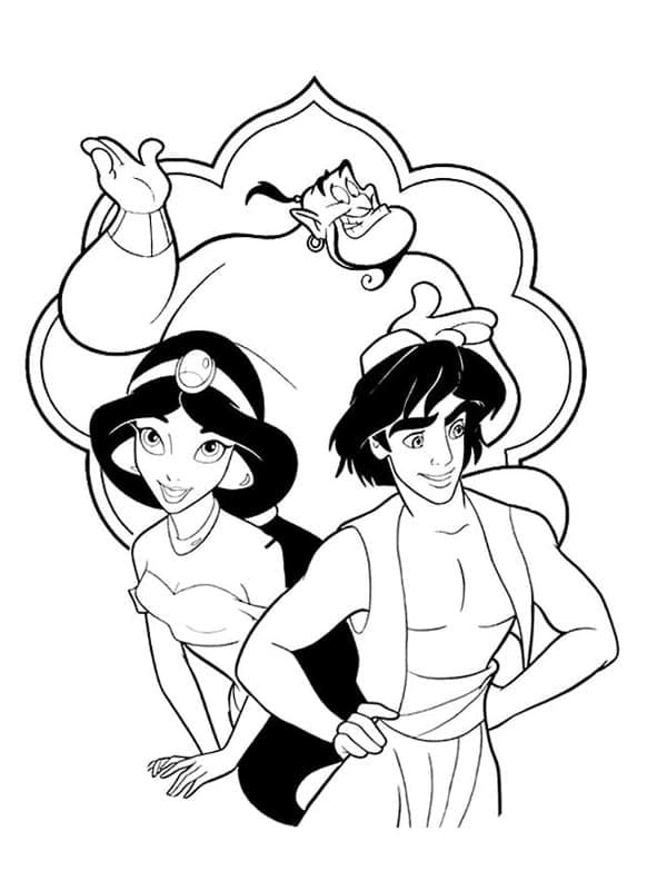 Personnages de Aladdin coloring page