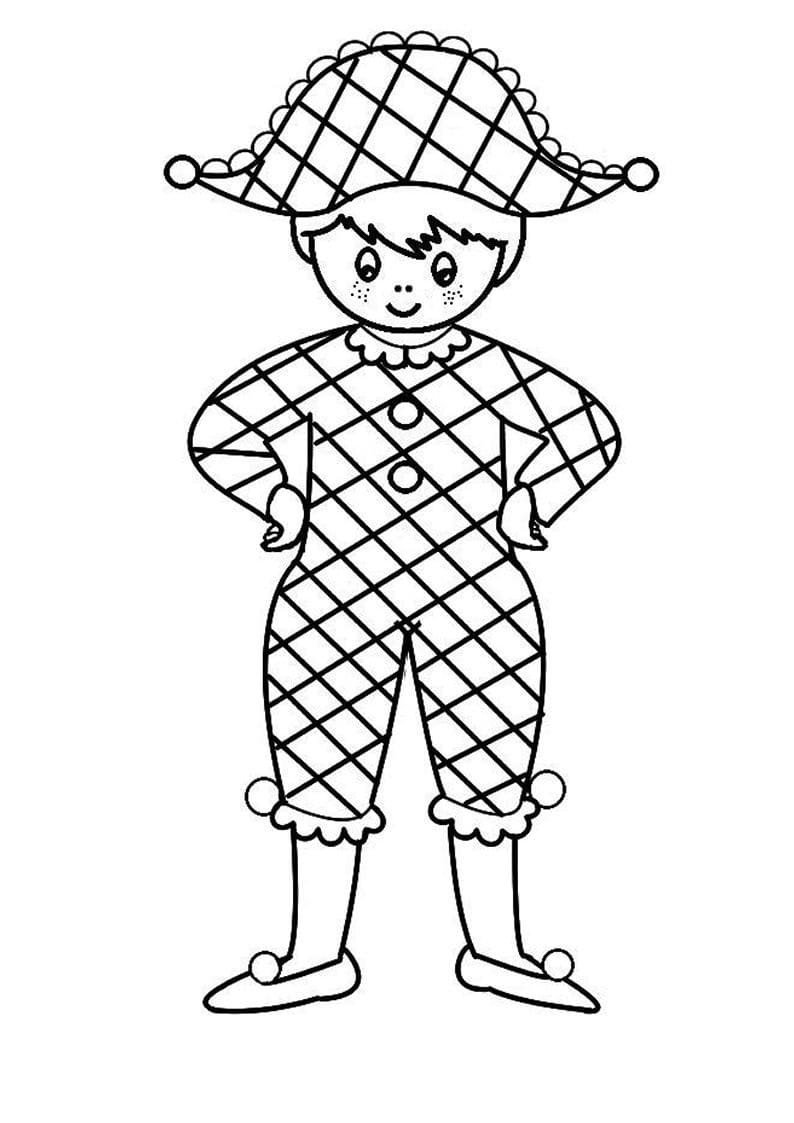 Petit Arlequin coloring page