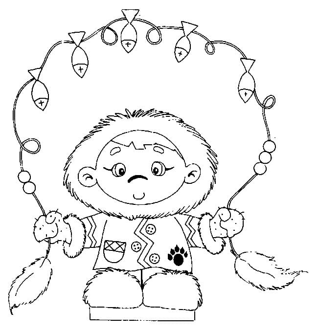 Petit Garçon Esquimau coloring page