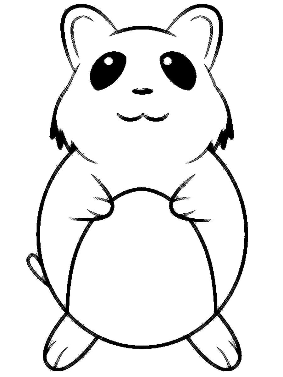 Coloriage Petit Hamster Souriant - télécharger et imprimer gratuit sur