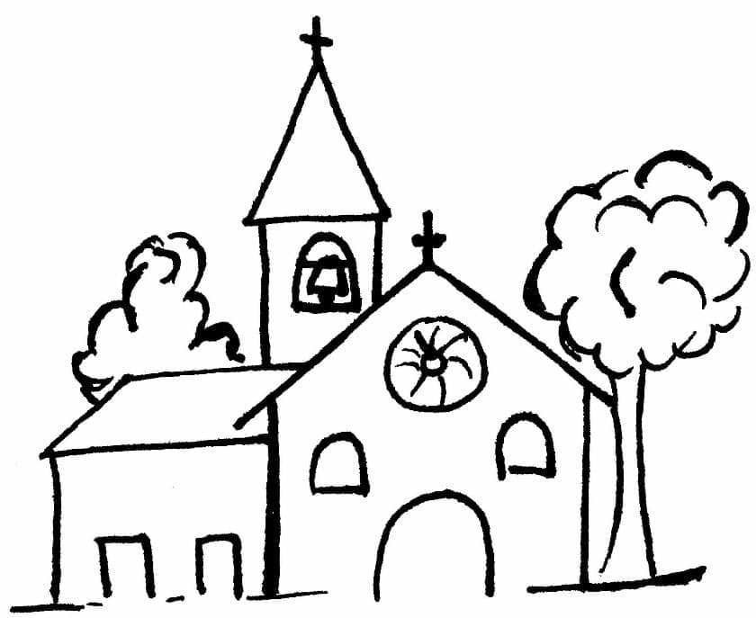 Coloriage Petite Église