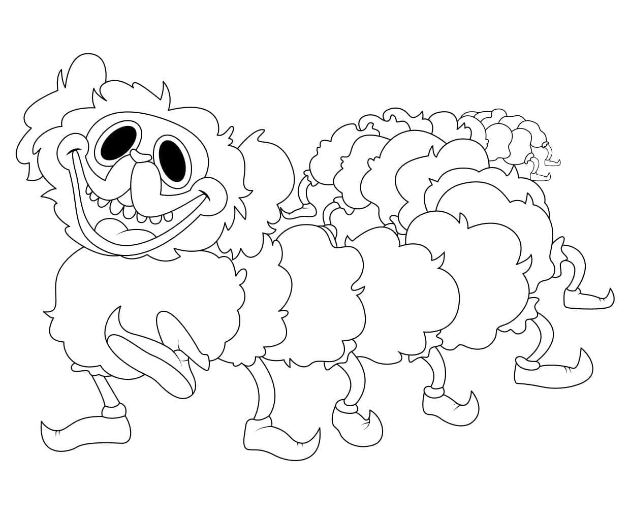 Poppy Playtime PJ Pug-a-Pillar coloring page