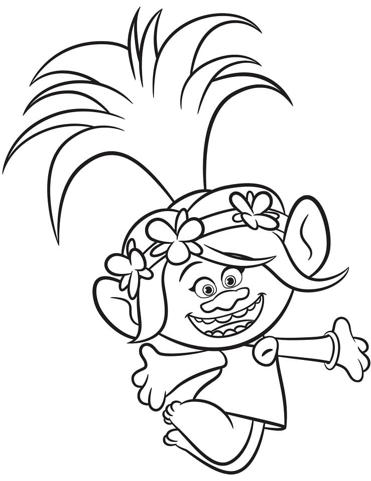 Princesse Poppy Heureuse coloring page