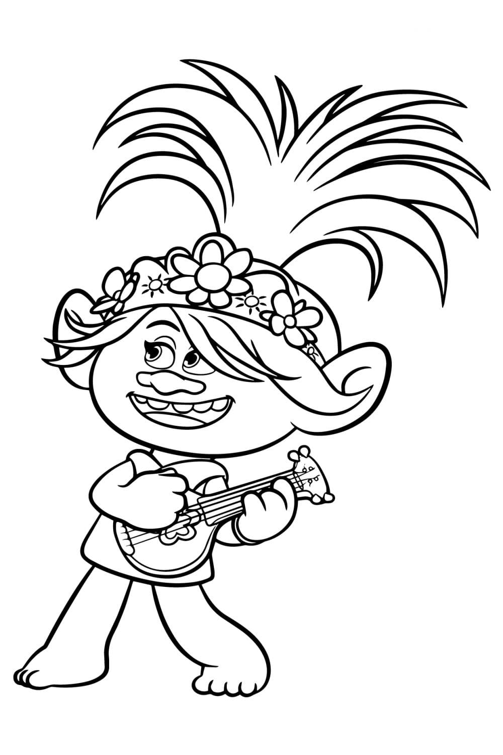 Princesse Poppy Qui Chante coloring page