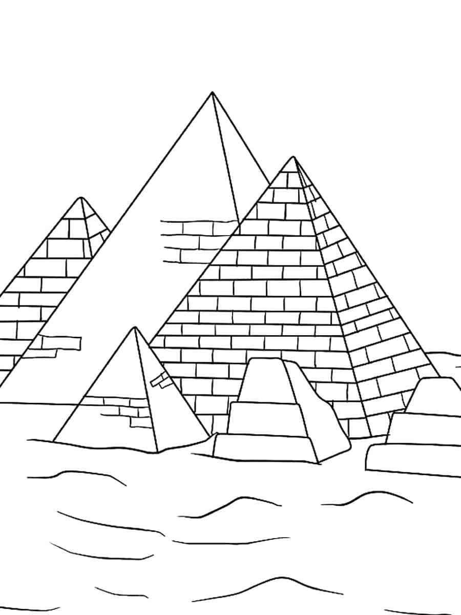 Coloriage Pyramides de Gizeh