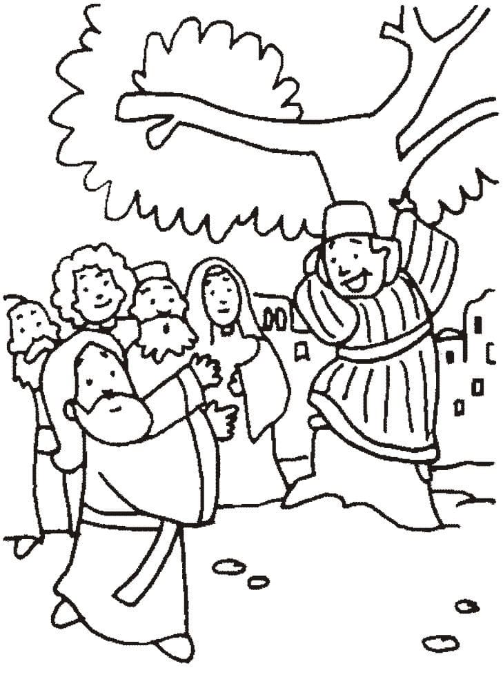 Rencontres avec Jésus – Zachée coloring page