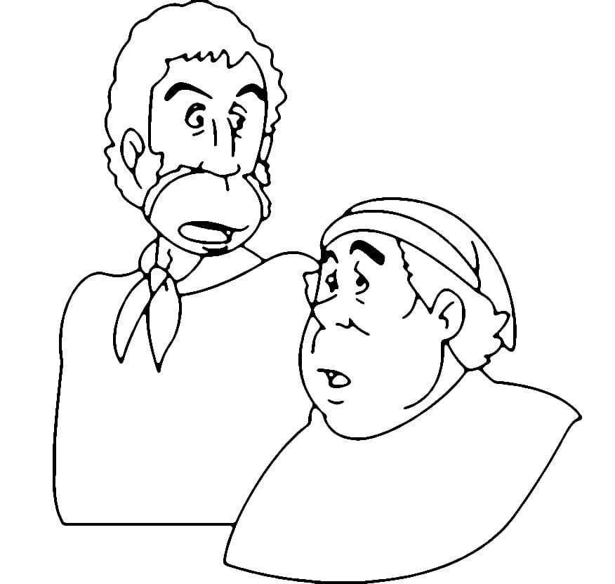 Sancho et Pedro de Mystérieuses Cités d’or coloring page