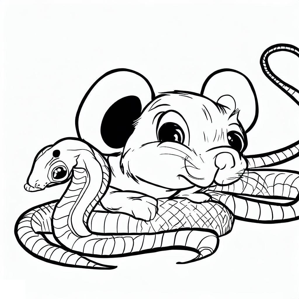 Serpent et Souris coloring page