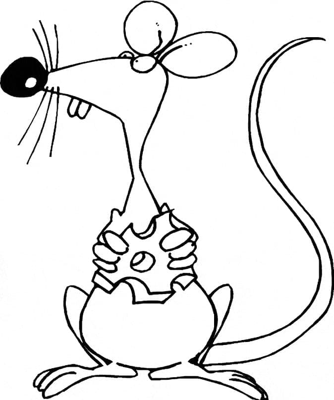 Souris avec Fromage coloring page