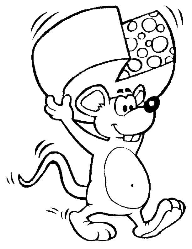 Souris et Fromage coloring page