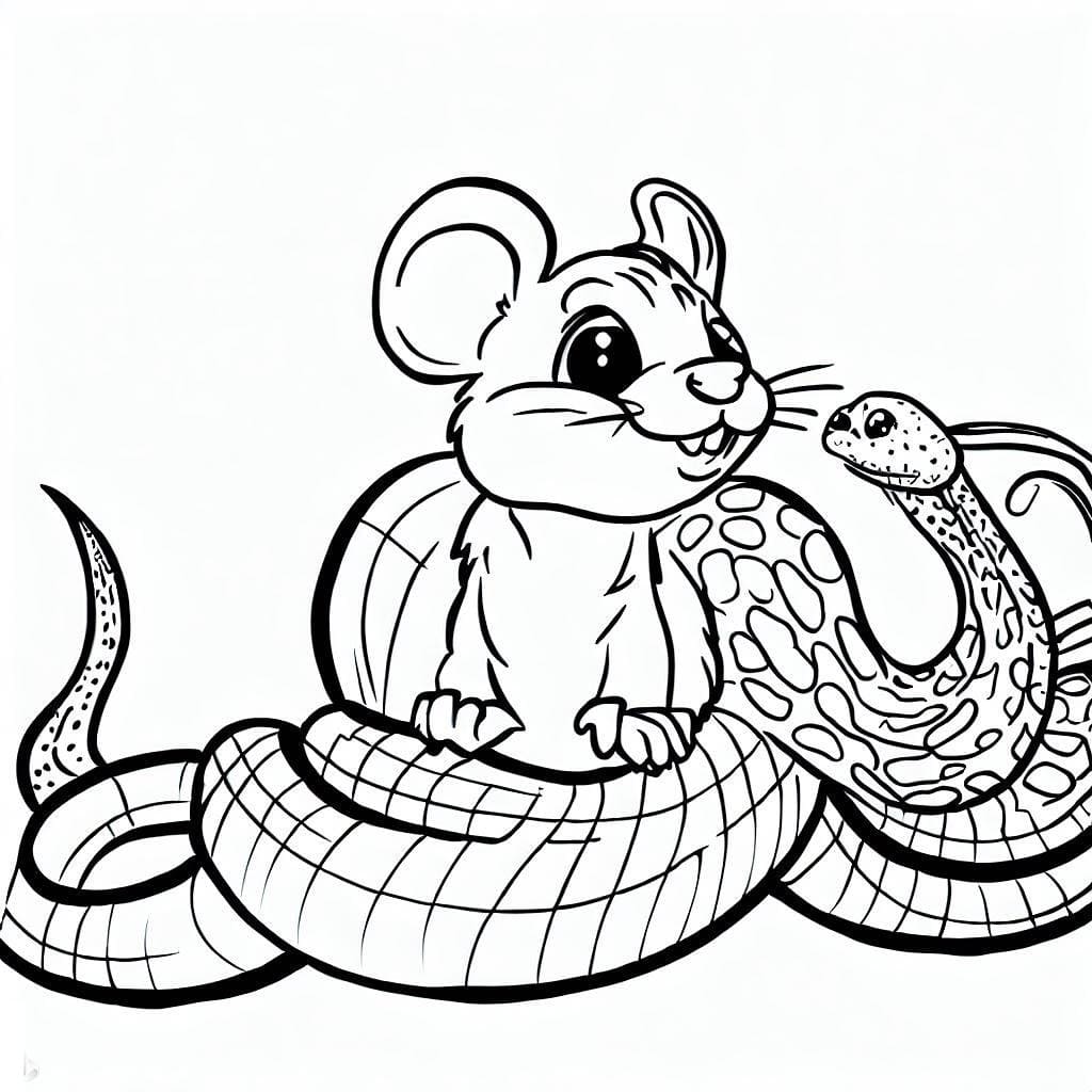 Souris et Serpent coloring page