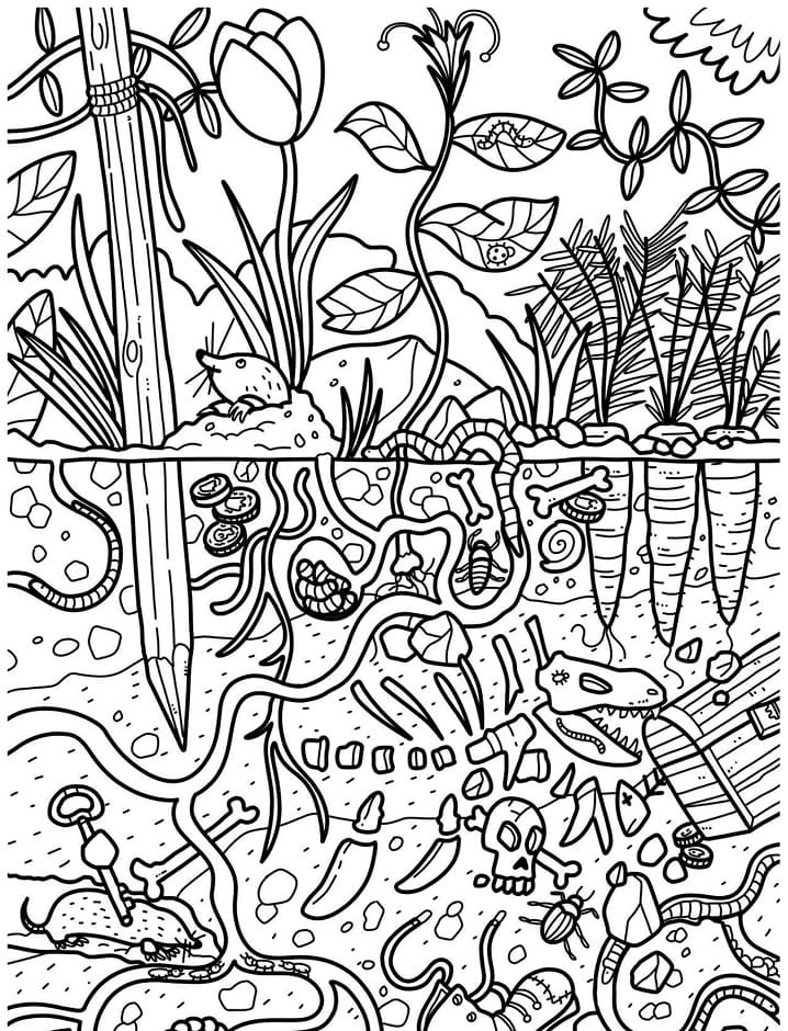 Coloriage Souterrain Doodle Art