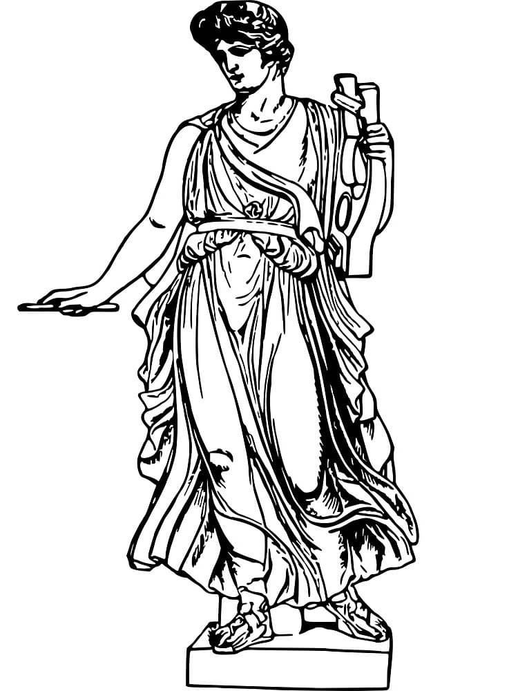 Statue d’Apollon coloring page