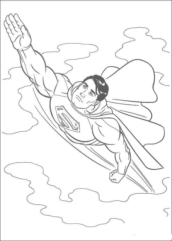 Superman Dans le Ciel coloring page