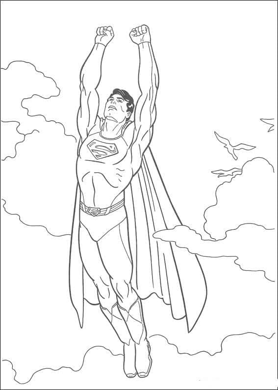 Coloriage Superman est Dans le Ciel