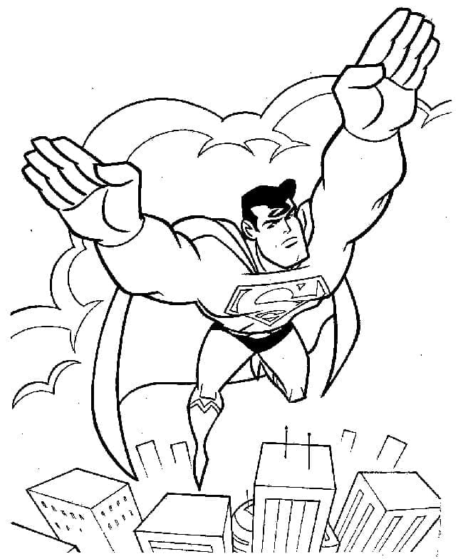Superman et la Ville coloring page