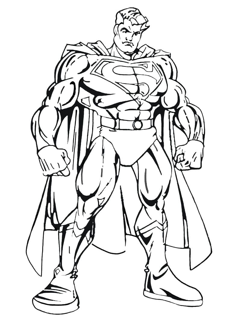 Coloriage Superman Fort