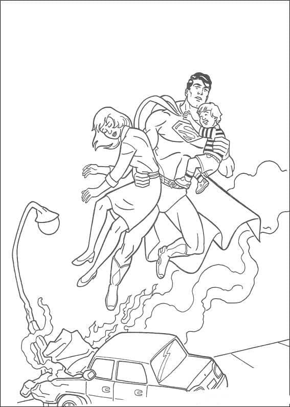 Superman Sauve des Gens coloring page
