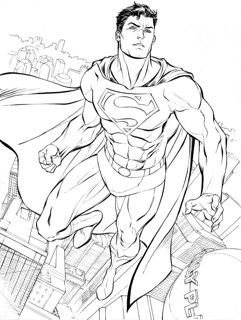 Superman Sauve la Mise coloring page