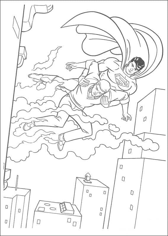 Superman Sauve un Garçon coloring page