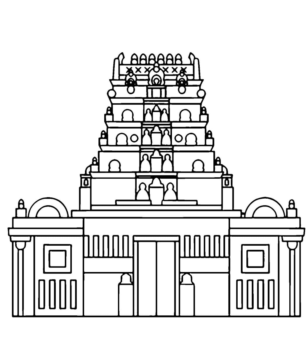 Coloriage Tempio Hindu