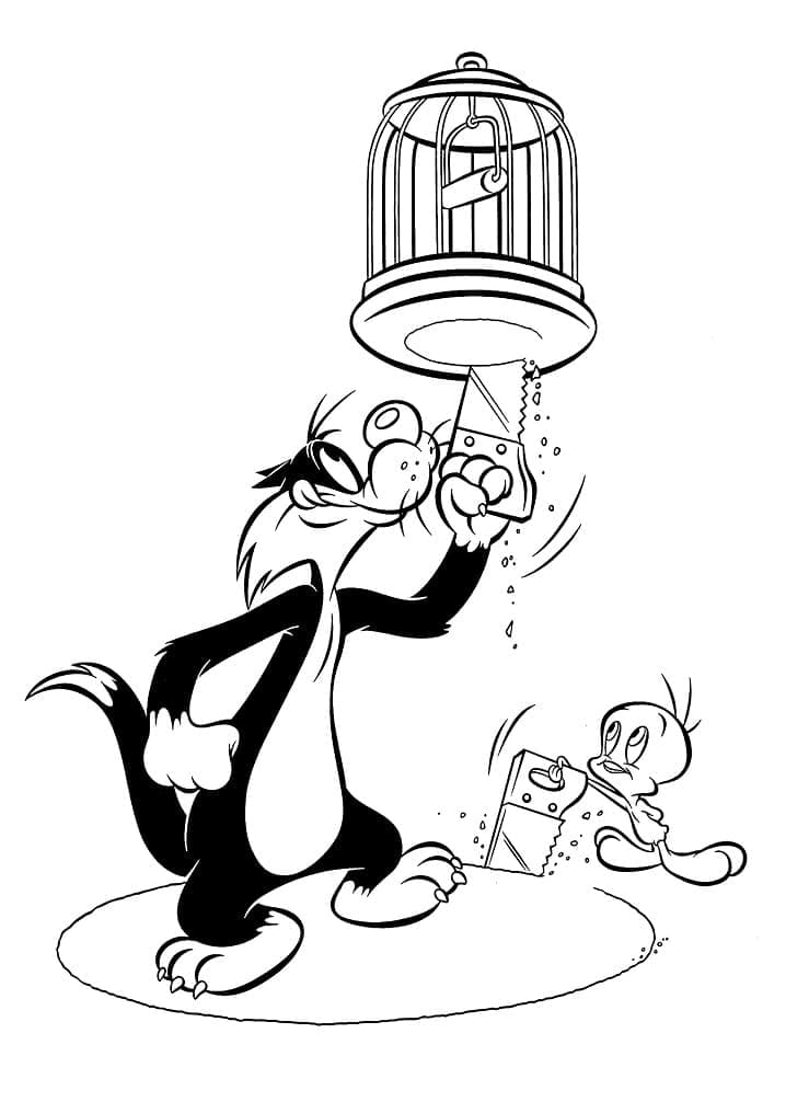 Titi et Grosminet de Looney Tunes coloring page