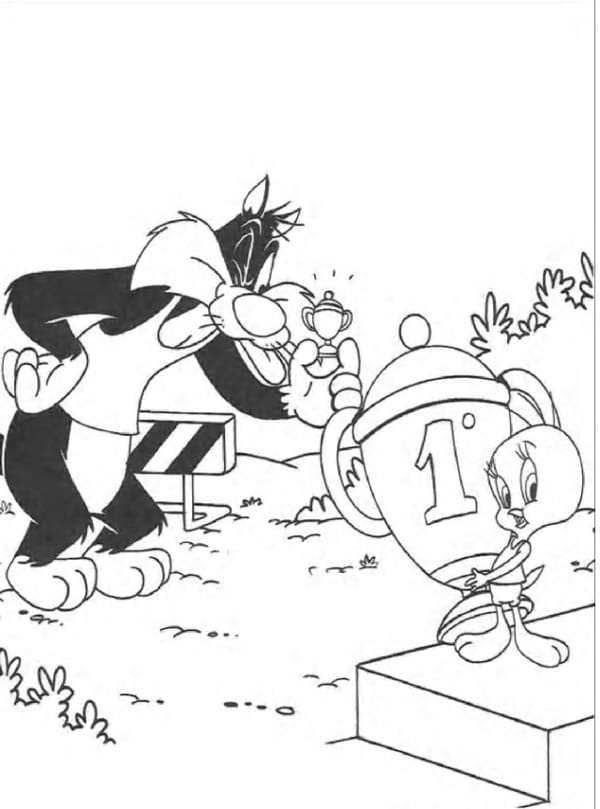Titi et Grosminet Looney Tunes coloring page