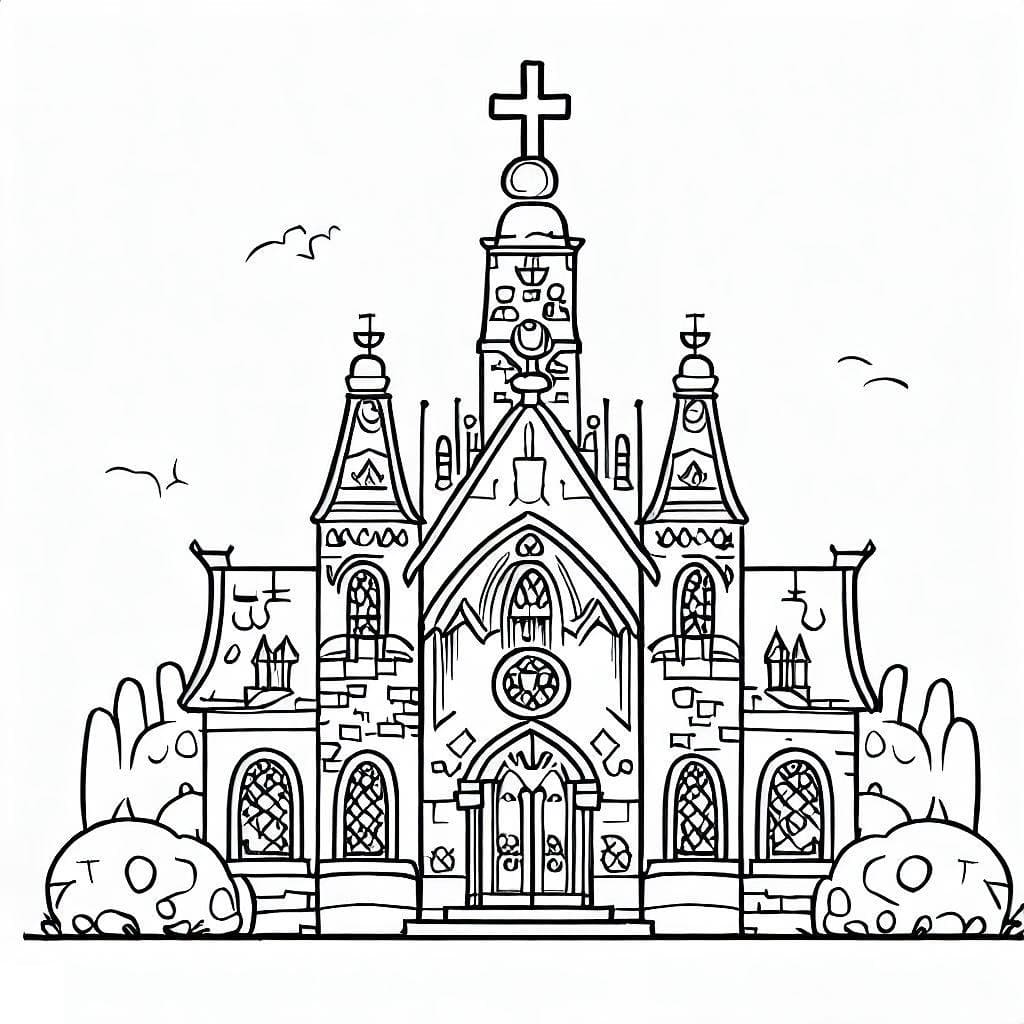 Coloriage Très Belle Église
