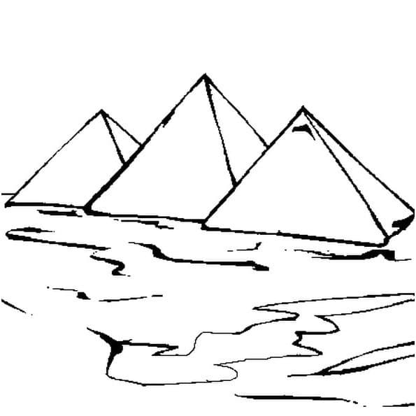 Coloriage Trois Pyramides