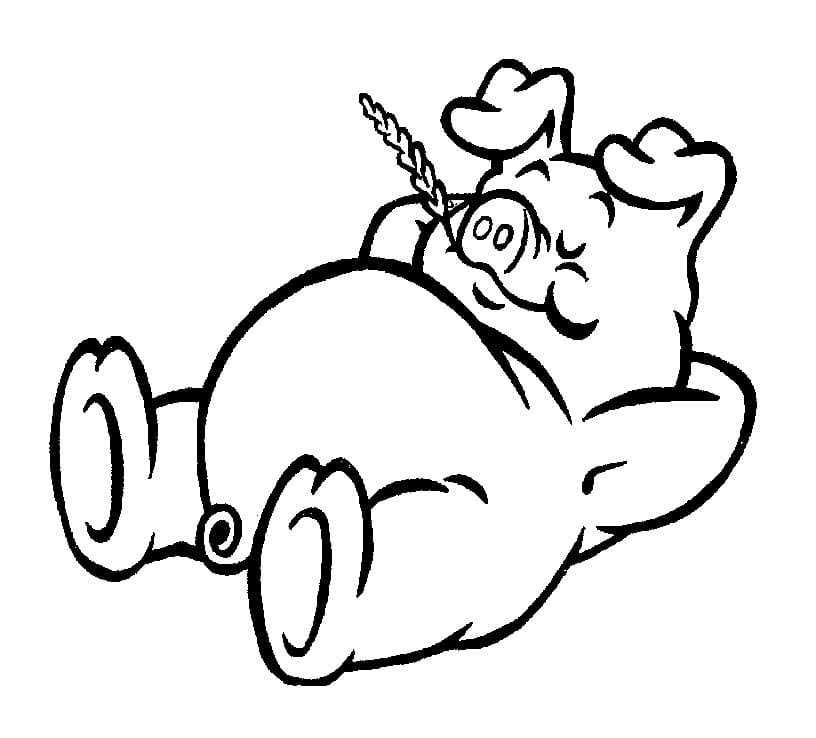 Un Cochon Endormi coloring page