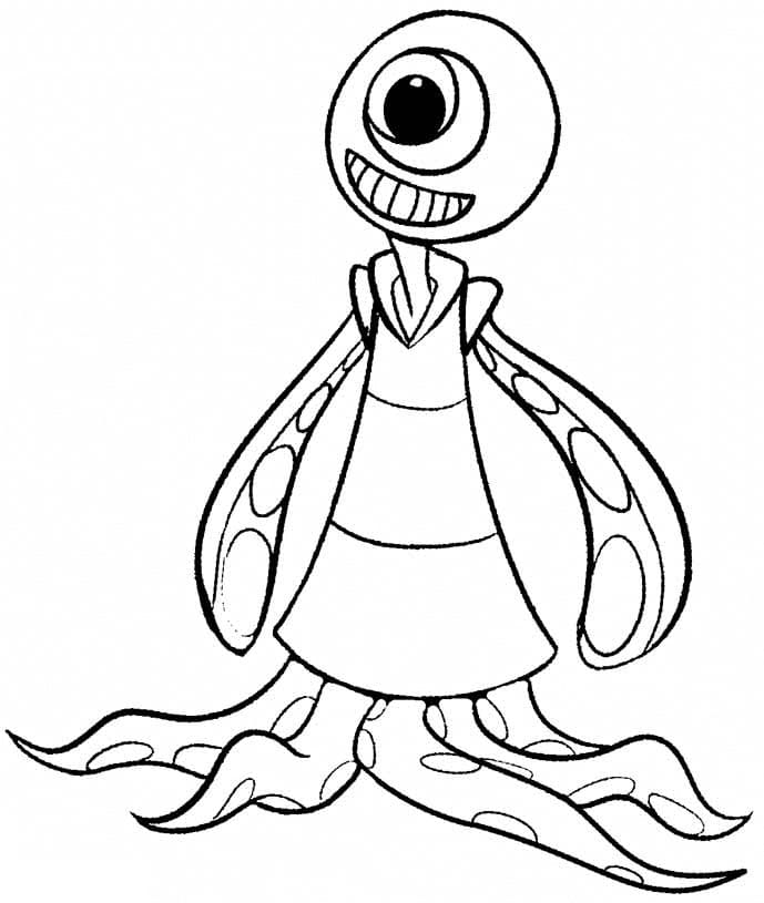 Un Extraterrestre Souriant coloring page