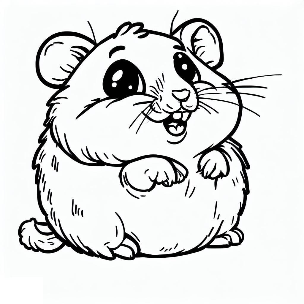 Un Hamster Heureux coloring page