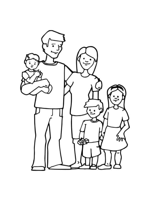Une Famille Heureuse coloring page