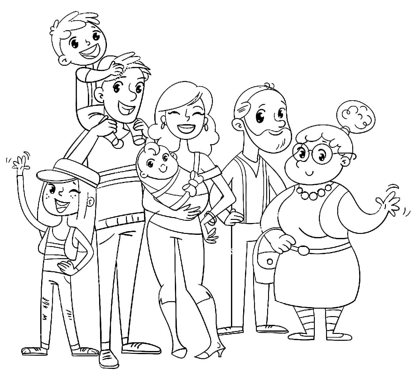 Une Famille Nombreuse coloring page