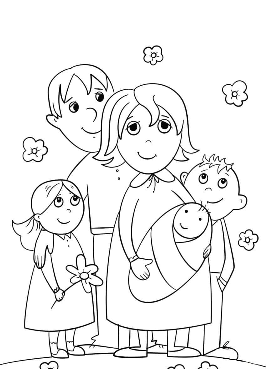 Une Famille coloring page