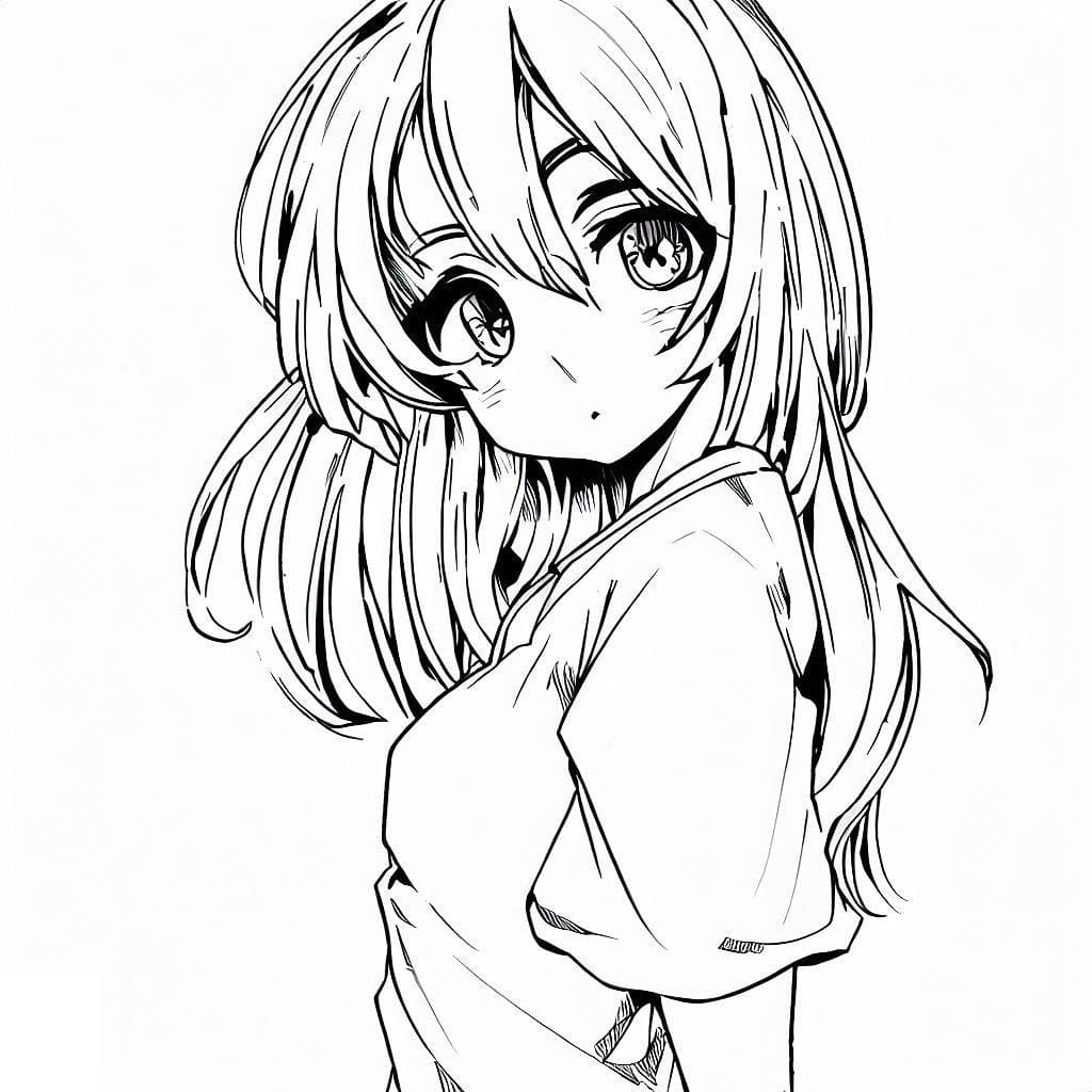 Coloriage Fille Manga Kawaii T l charger Et Imprimer Gratuit Sur 