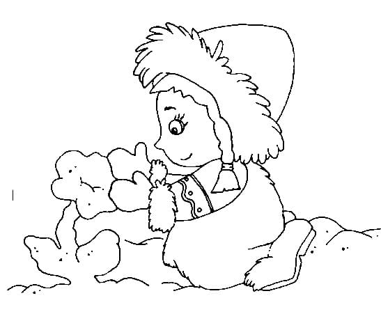 Une Petite Fille Esquimau coloring page