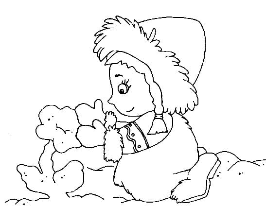 Coloriage Une Petite Fille Esquimau