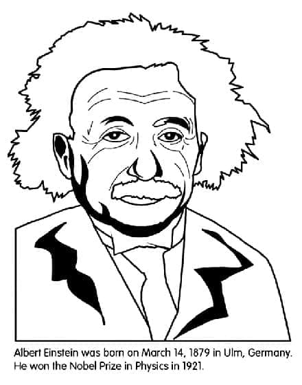 Coloriage Visage de Einstein