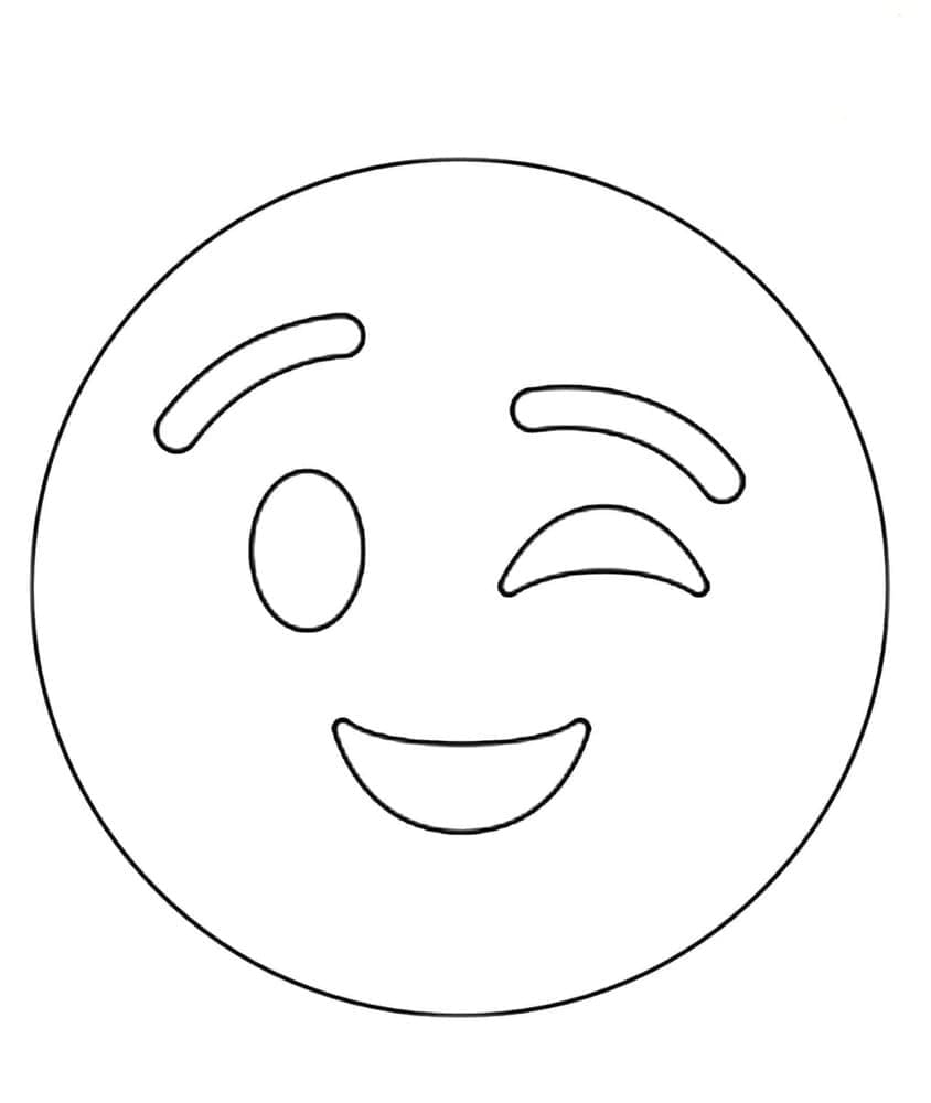 Visage Faisant Un Clin D’œil Emoji coloring page