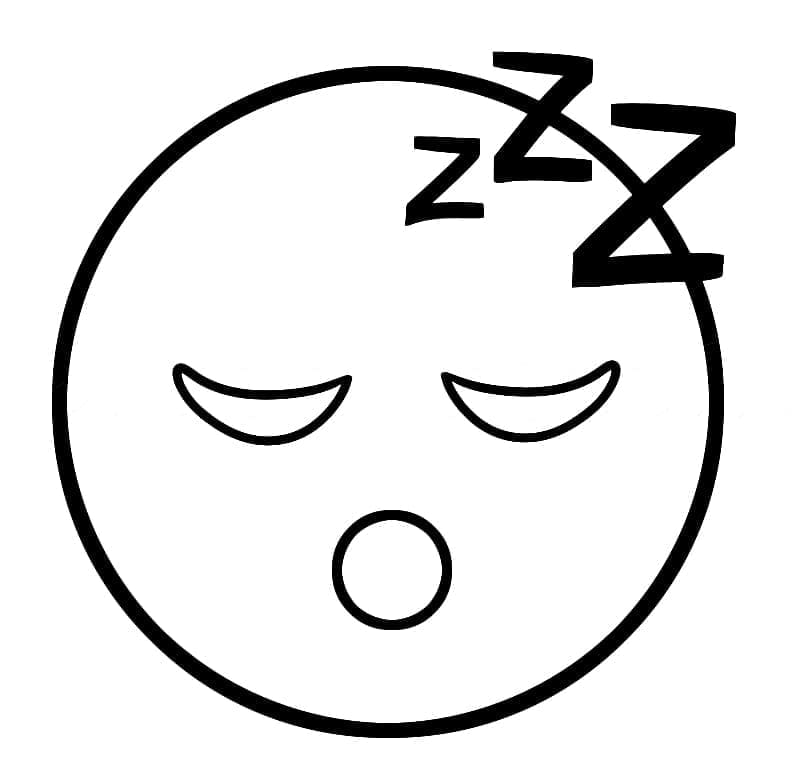 Visage Somnolent Emoji coloring page