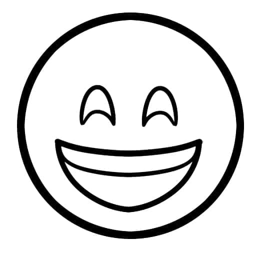 Visage Très Souriant Aux Yeux Rieurs Emoji coloring page