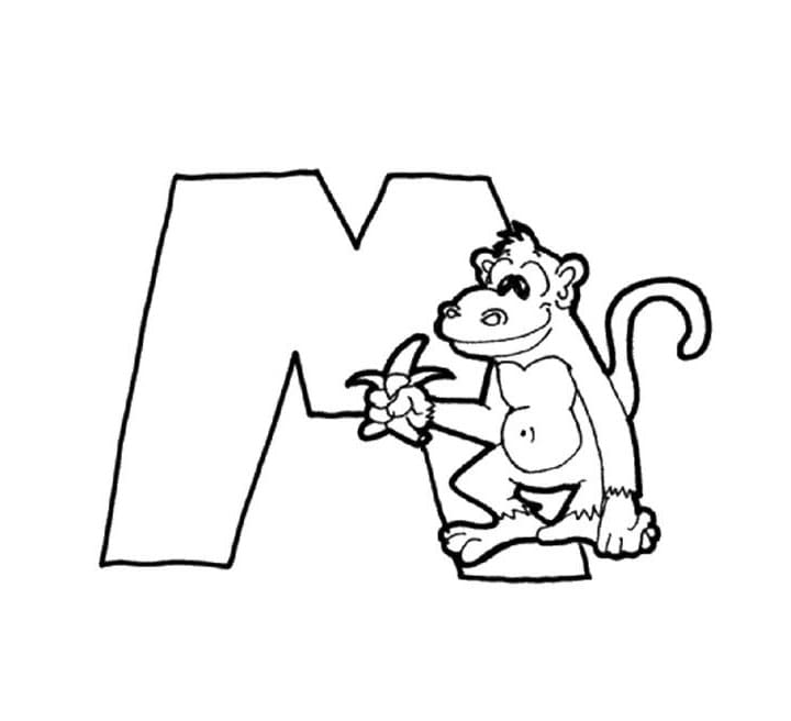 Alphabet Lettre M coloring page