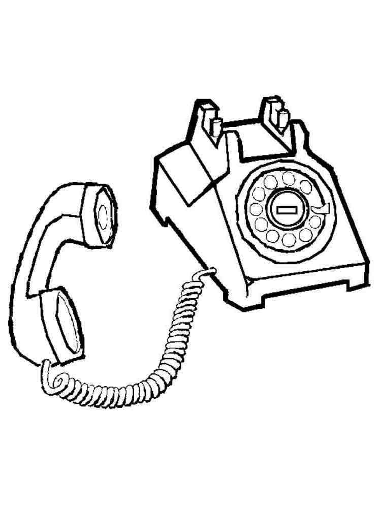 Ancien Téléphone à Cadran coloring page