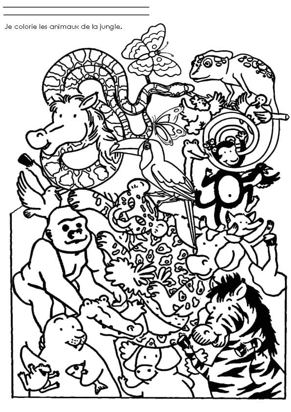 Animaux de la Forêt Heureux coloring page
