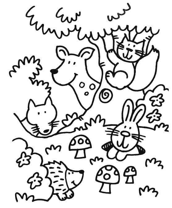 Animaux de la Forêt Mignons coloring page